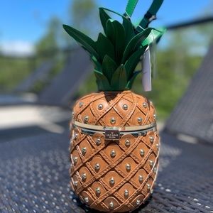 🍍KATE SPADE By The Pool 3d Pineapple Purse Brown Leather🍍
